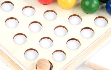 EcoToys Tablero Arcoíris de Madera | Juego de Rompecabezas Educativo - Colores y Formas